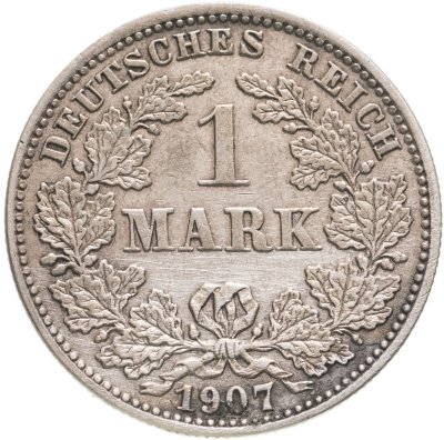 купить Германия 1 марка (mark) 1907 J знак монетного двора: "J" - Гамбург