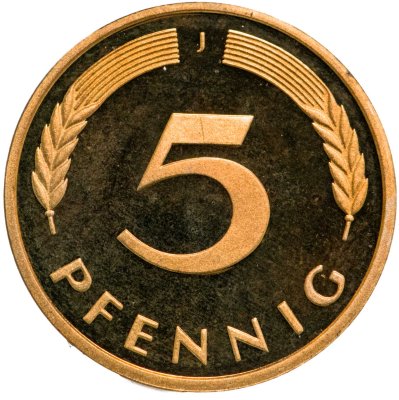 купить Германия 5 пфеннигов (pfennig) 1998, знак монетного двора: "J" - Гамбург