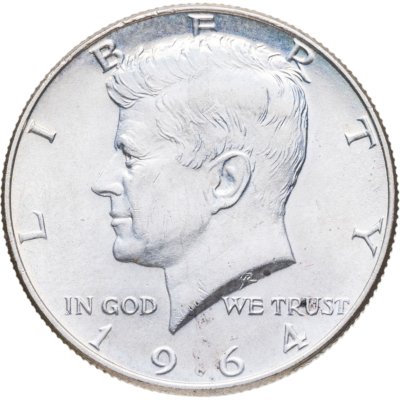 купить США 50 центов 1964 Kennedy Half Dollar (Кеннеди) без обозначения монетного двора