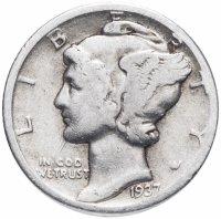 Купить США 10 центов 1937