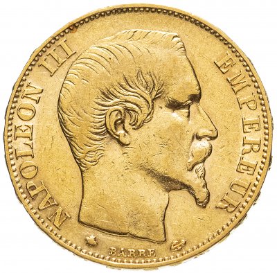 купить Франция 20 франков (francs) 1860 Знак монетного двора: "BB" - Страсбург