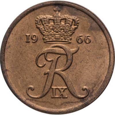 купить Дания 2 эре (ore) 1966 Бронза /коричневый цвет/