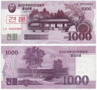 купить Северная Корея 1000 вон 2008 (Pick 64s) Образец