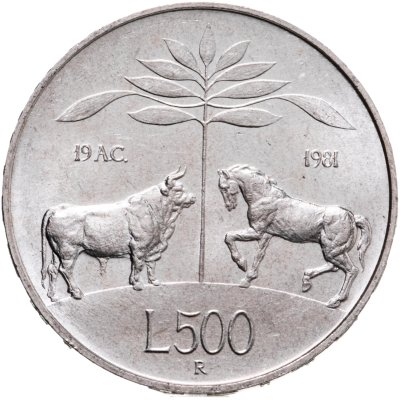 купить Италия 500 лир 1981 "2000 лет со дня смерти Вергилия"