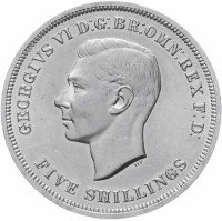Купить Великобритания 5 шиллингов 1951 "100-летие Всемирной выставки 1851 года"