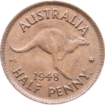 купить Австралия 1/2 пенни (penny) 1948 Точка после "PENNY"