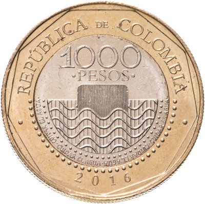 купить Колумбия 1000 песо 2016 год (Черепаха Кагуама)
