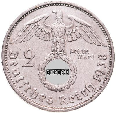 купить Германия, Третий Рейх 2 рейхсмарки 1938, знак монетного двора "A" - Берлин