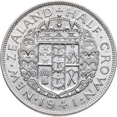 купить Новая Зеландия 1/2 кроны (half crown) 1941