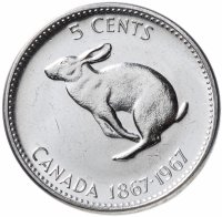 Купить Канада 5 центов (cents) 1967 "100 лет Конфедерации Канада"