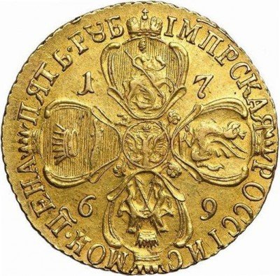 купить 5 рублей 1769 года СПБ-TI