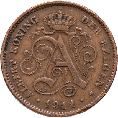 купить Бельгия 2 сантима (centimes) 1911 Надпись на голландском - 'ALBERT KONING DER BELGEN'