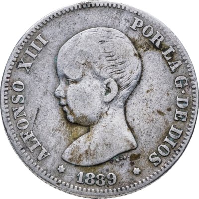 купить Испания 2 песеты (pesetas) 1889
