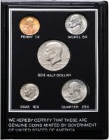 Купить США набор монет 1974-1986 (5 монет в буклете)
