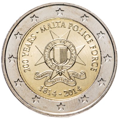 купить Мальта 2 евро 2014 "200 лет полиции Мальты"