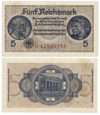 купить Германия 5 марок 1939-1945 Для оккупированных территорий