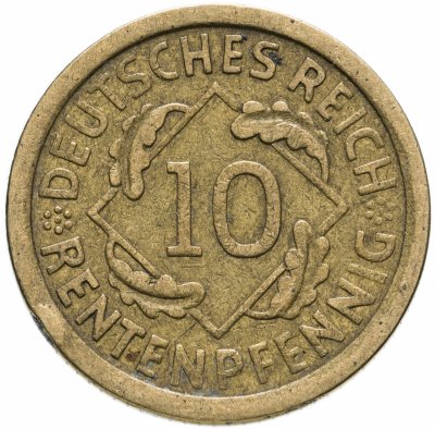купить Германия 10 пфеннигов (рентенпфеннигов, rentenpfennig) 1924 E