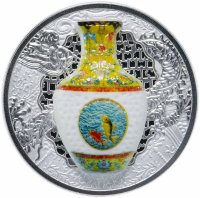 Купить Остров Ниуэ 1 доллар 2016 "Ваза династии Цин", в футляре. Редкость