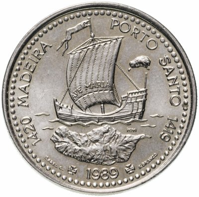 купить Португалия 100 эскудо (escudos) 1989 "Золотой век открытий - Открытие острова Мадейра"