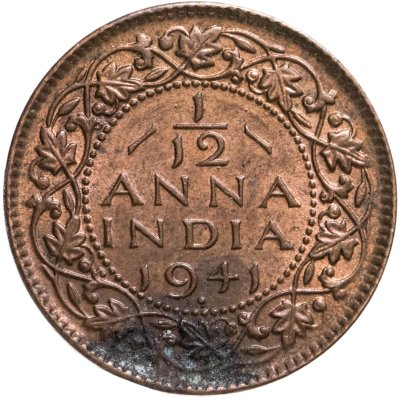 купить Британская Индия 1/12 анна (anna) 1941
