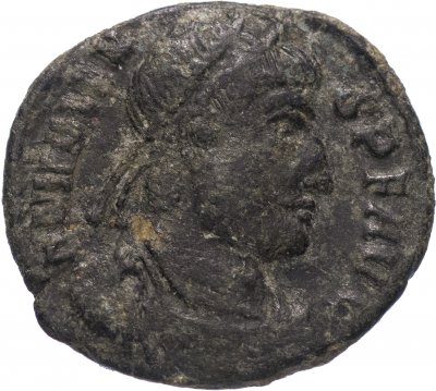 купить Римская Империя Валент II 364–378 гг фракция фоллиса (реверс: Виктория идет влево, в руках - венок и пальмовая ветвь)
