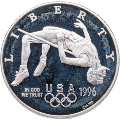 купить США 1 доллар (dollar) 1996 "XXVI летние Олимпийские Игры, Атланта 1996 - Прыжки в высоту"
