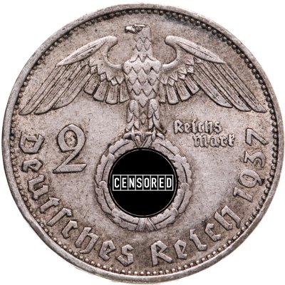купить Германия, Третий Рейх 2 рейхсмарки 1937, знак монетного двора "A" - Берлин