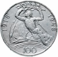 купить Чехословакия 100 крон 1948 "30-летие независимости"