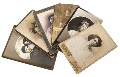 купить Фотографии антикварные кабинетные с изображением девушек (6 штук) в подборе, Царская Россия, 1870-1917 гг.