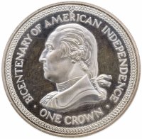 Купить Остров Мэн 1 крона (crown) 1976 "200-летие независимости США"