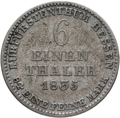 купить Гессен-Кассель 1/6 талера 1835