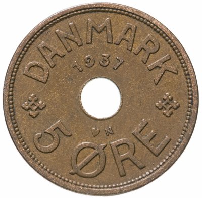 купить Дания 5 эре (ore) 1937