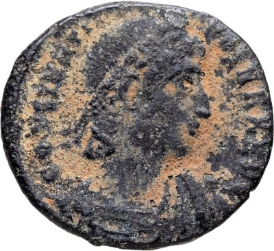 купить Римская Империя, Констанций II, 324–361 гг, Нуммий (реверс: два воина стоят лицом друг к другу, между ними один штандарт)