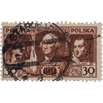 купить Польша марка 30 грошей "200 лет рождения Джорджа Вашингтона" 1932