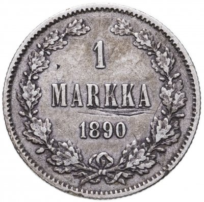 купить 1 марка 1890 L, монета для Финляндии