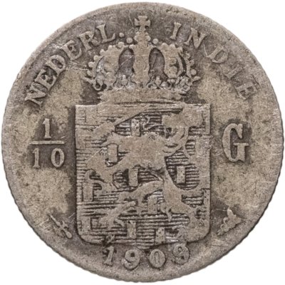 купить Голландская Ост-Индия 1/10 гульдена (gulden) 1909