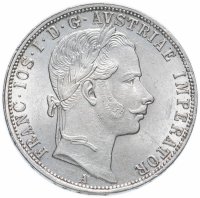Купить Австро-Венгрия 1 флорин 1861 год для Австрии. Франц Иосиф I
