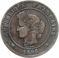 купить Франция 5 сантимов (centimes) 1896