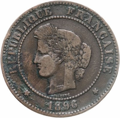 купить Франция 5 сантимов (centimes) 1896