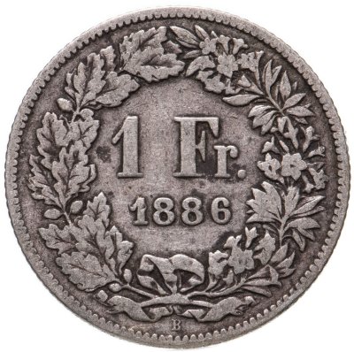 купить Швейцария 1 франк (franc) 1886