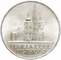 Купить Австрия 25 шиллингов (shillings) 1957 "800 лет Базилике Мариацелля"