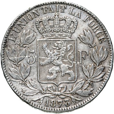 купить Бельгия 5 франков (francs) 1873