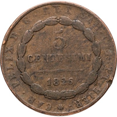 купить Сардиния 5 чентезимо 1826