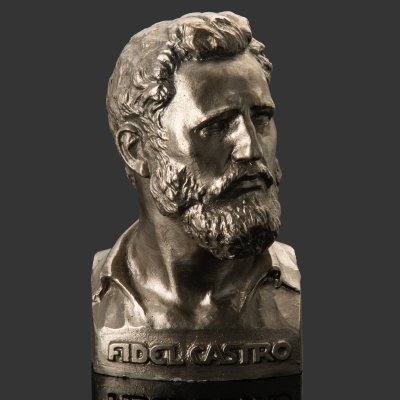 купить Бюст "Фидель Кастро", скульптор О.С. Клюшкин, силумин, Завод художественного литья «Монументскульптура» (ЛЗХЛ), СССР, 1960-1970 гг.