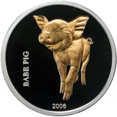 купить Конго 10 франков 2006 «Свинка с позолотой»
