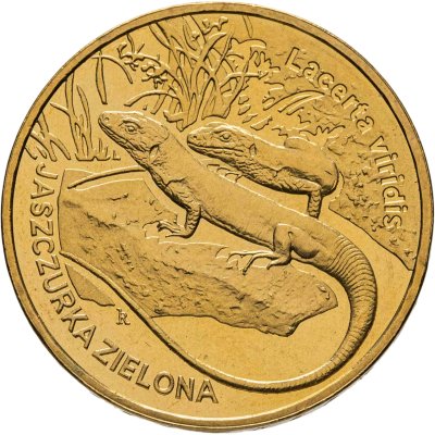 купить Польша 2 злотых (zlote) 2009 "Всемирная природа - Зелёная ящерица"