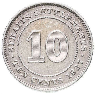 купить Стрейтс Сетлментс 10 центов (cents) 1927