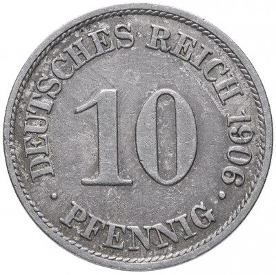 купить Германия 10 рейх пфеннигов 1906 "A"