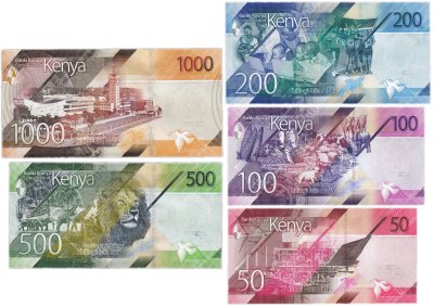купить Кения - набор 50, 100, 200, 500, 1000 шиллингов 2019 года
