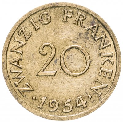 купить Саар 20 франков (francs) 1954